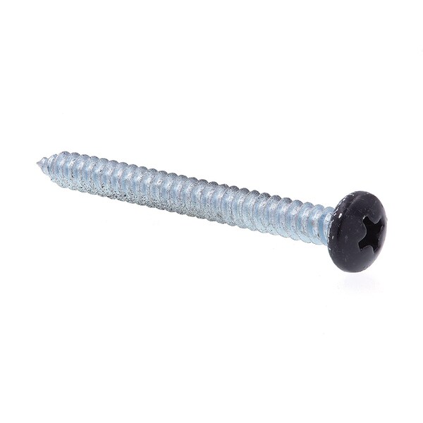 Prime-Line Sheet Metal Screw S-Tap Pan Head Phil Dr No. 10 X 2in Zinc Pl Steel Black Head 25PK 9155455 - main